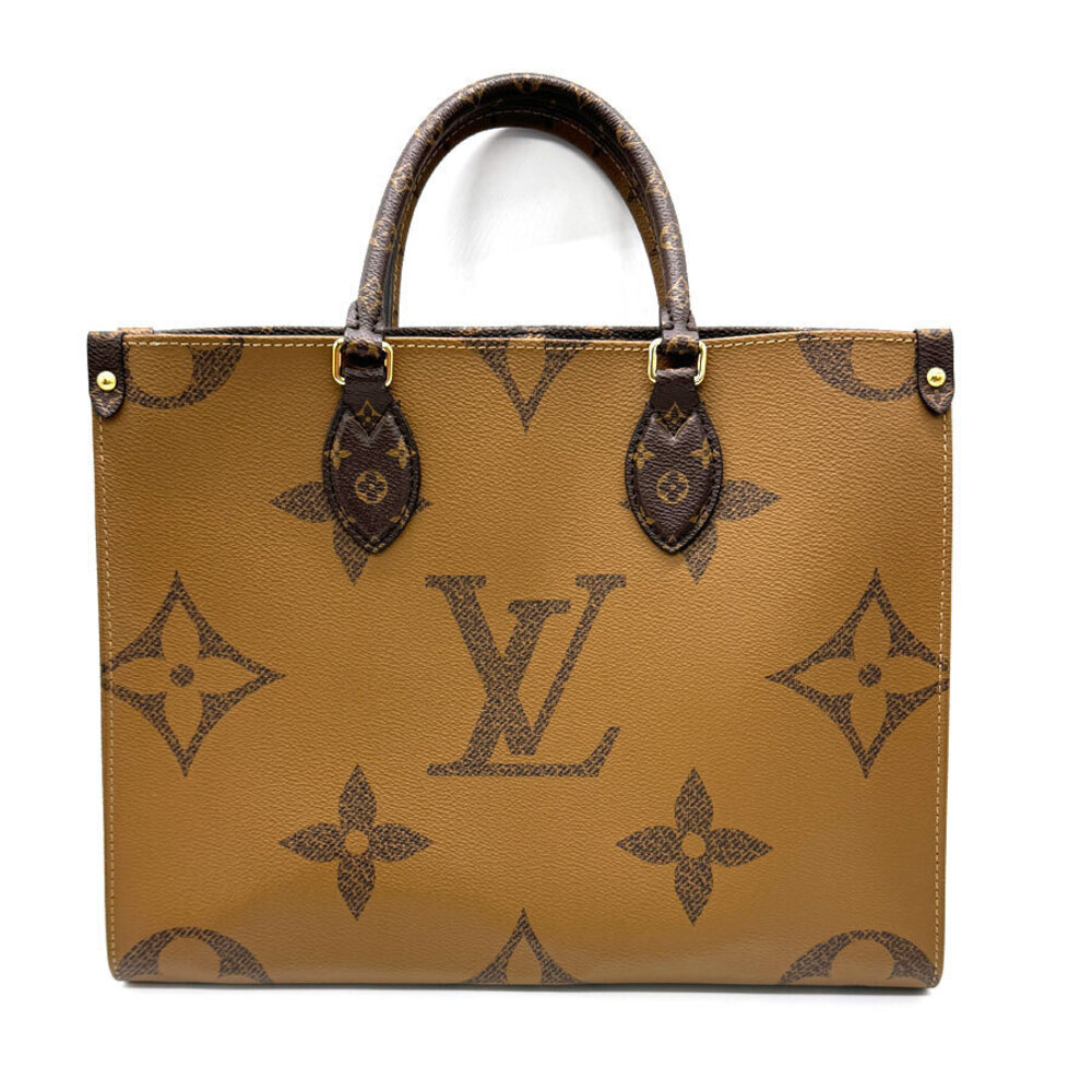 Louis Vuitton Giant Monogram Reverse OnTheGo Canvas 2Way Shoulder Bag Brown